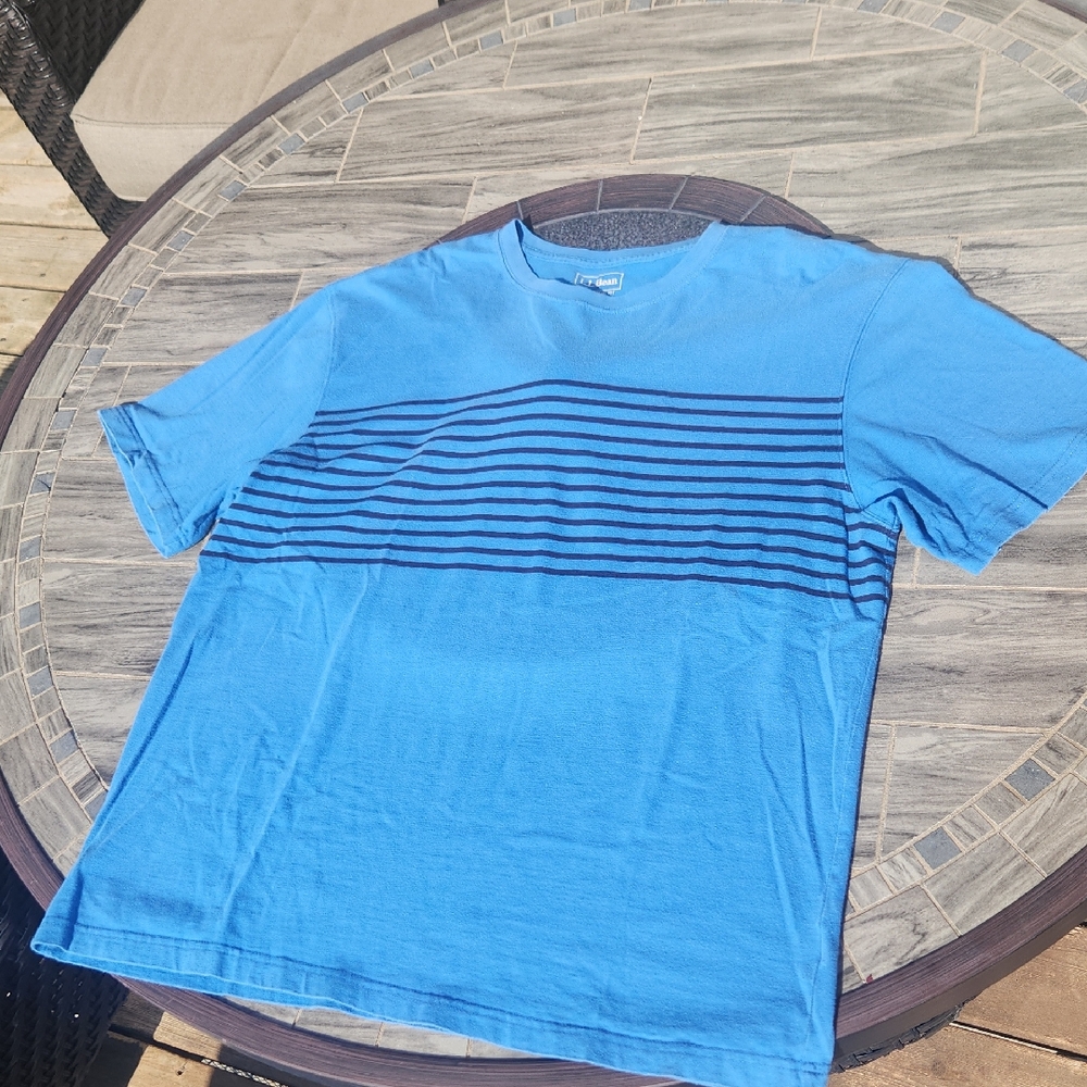 L.L. Bean Men's Blue Striped Tee